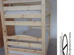 letto a castello in pino grezzo