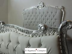 Letto barocco bianco argento matrimoniale promo