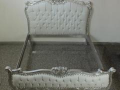 Letto barocco bianco argento matrimoniale promo
