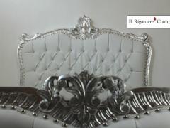 Letto barocco bianco argento matrimoniale promo