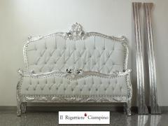 Letto barocco bianco argento matrimoniale promo