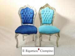 Sedia barocca stile barocco rossa azzurra blu verde