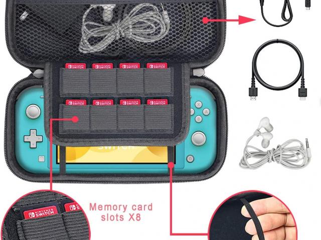 Nintendo Switch lite grigia nuova + gioco + 2 pellicole in vetro + cover ergonomica + case borsa - 3/8