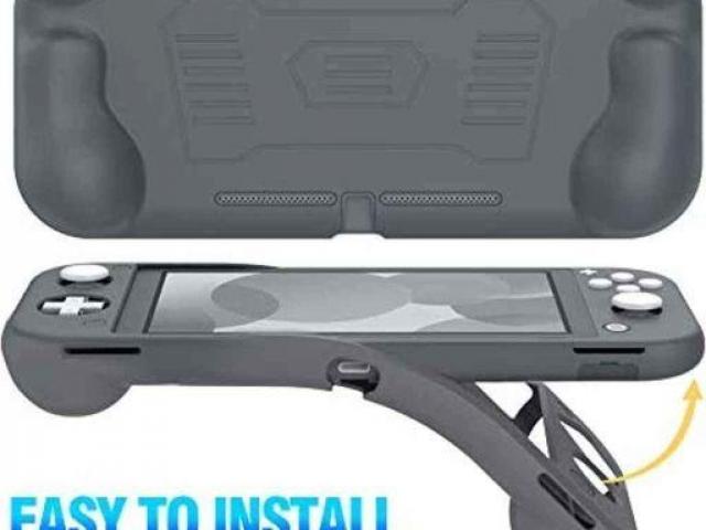 Nintendo Switch lite grigia nuova + gioco + 2 pellicole in vetro + cover ergonomica + case borsa - 4/8