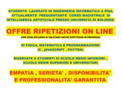 lezioni private e ripetizioni on line in tutta italia e in presenza solo Bologna