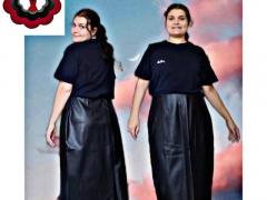 GONNA LUNGA PER DONNA TOTAL BLACK by Rosa Thea