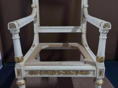 Poltrona stile Versace Laccata e Dorata senza imbottitura
