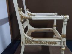 Poltrona stile Versace Laccata e Dorata senza imbottitura