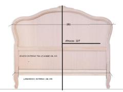 Testata letto per rete larga circa 130 in Legno Grezzo