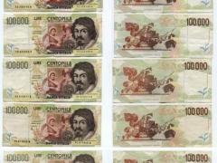 Lotto banconote da 1 milione e 166 mila Lire