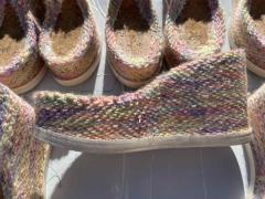 Fondi per zoccoli donna fasciati in lana multicolore