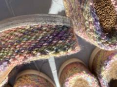 Fondi per zoccoli donna fasciati in lana multicolore