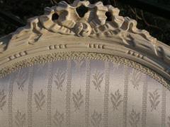 Poltroncina da Esposiz. stile Luigi XVI Laccata Avorio e imbottita