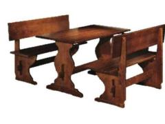 Panca Pizzeria con schienale e tavolo fratino 130 Rustico Set Cremona cod. 0048