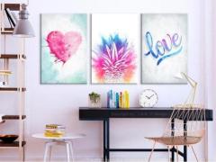 Quadro Col Cuore Rosa Cm. 120x60 - ARREDALACASA