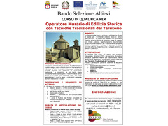 BANDO SELEZIONE ALLIEVI CORSO GRATUITO QUALIFICA