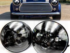 2 FARI LED 7'' Pollici Per MINI-MINOR CLASSIC 6500K Bianco Ghiaccio | Luci di Posizione DRL + Anabb 