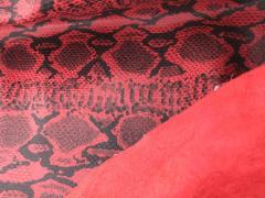 Pellame stampa pitone rosso
