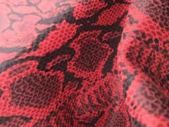 Pellame stampa pitone rosso