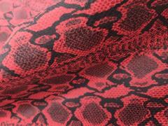 Pellame stampa pitone rosso