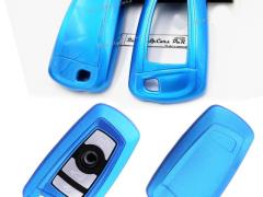 Cover Blu Metallizzato, Guscio per Chiave Bmw SERIE 3 (F30/F31), Copertura Protezione Telecomando in