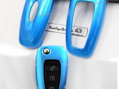 Cover RIGIDA Blu Metallizato, GUSCIO per Chiave Ford Focus III , Copertura Protezione Telecomando in
