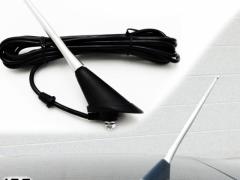 Antenna Autoradio COMPLETA di Base + Stelo SILVER 16Cm + Cavo | VERA RICEZIONE Segnale Radio AM-FM-D