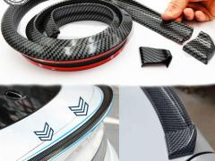 SPOILER Posteriore Compatibile con FORD, Nero Effetto FIBRA DI CARBONIO Adesivo Flessibile in EPDM