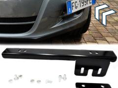 Portatarga Anteriore Nero per Citroen, Kit Rilocatore Laterale a Scomparsa in Acciaio