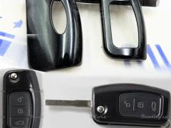 Cover RIGIDA Nero Metallizato, GUSCIO per Chiave Ford Focus, Copertura Protezione Telecomando in ABS
