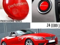 TASTO PULSANTE D'ACCENSIONE MOTORE "PERMORNANCE" ROSSO IN ABS PER BMW Z4 E89 Antigraffio NO IMPRONTA