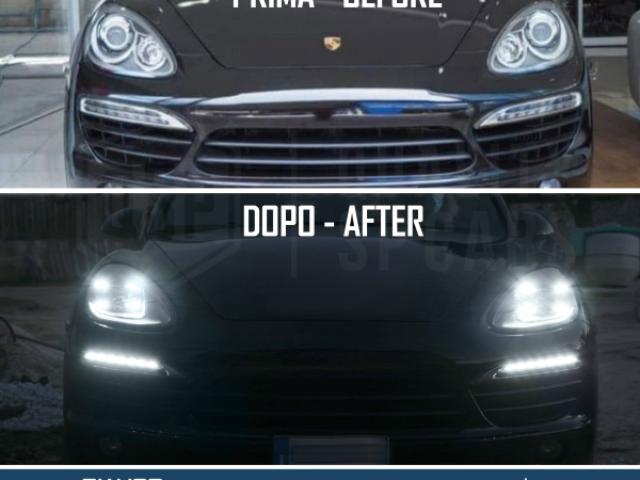 FARI LED Per Porsche Cayenne 2 (958) 2011-14 OMOLOGATI | TRASFORMAZIONE Luci in Nuovo Modello 2018 - 2/2
