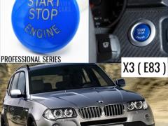 TASTO PULSANTE D'ACCENSIONE MOTORE "START STOP ENGINE" BLU IN ABS PER BMW SERIE X3 E83 Antigraffio N