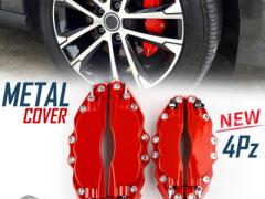 SET Cover COPRI PINZE Freni Rosse Anteriori 24 CM + Posteriori 19 CM in METALLO