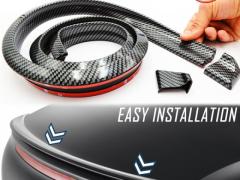 SPOILER Posteriore Compatibile con PEUGEOT, Cofano Bagagliaio / Tetto Nero Effetto FIBRA DI CARBONIO