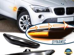 Frecce Laterali LED Dinamiche Sequenziali per BMW X1 (E84), Omologate, CANbus No Error Nero Fumè