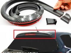SPOILER Posteriore Alettone Tetto Per PEUGEOT SUV, Nero Effetto FIBRA DI CARBONIO Adesivo Flessibile