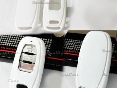 Cover RIGIDA BIANCO Metallizzato, GUSCIO per Chiave Audi A7 (4G8), Copertura Protezione Telecomando
