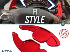 2 PALETTE Cambio al Volante per SEAT Exeo 08-14 | Leve Alluminio Rosso