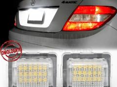 Kit Placche Luci Targa Full Led per Mercedes Classe C (W204), C Coupé (C204) Canbus, 6.500k Bianco