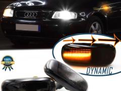 Frecce LED Laterali Dinamiche Sequenziali per AUDI A3 (8L) 2001-2003 Nere Fumè, Omologate, CANbus N