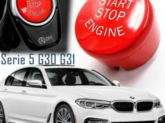 TASTO PULSANTE D'ACCENSIONE MOTORE "START STOP ENGINE" ROSSO IN ABS PER BMW SERIE 5 ( G30 G31 ) con 