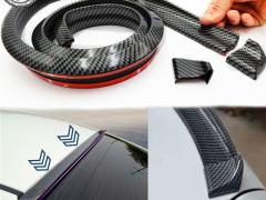 SPOILER Alettone Posteriore Compatibile con FIAT, Nero Effetto FIBRA DI CARBONIO Adesivo Flessibile