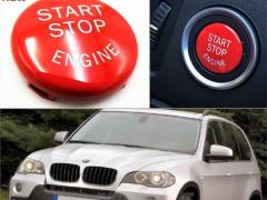 TASTO PULSANTE D'ACCENSIONE MOTORE "START STOP ENGINE" ROSSO IN ABS PER BMW SERIE X5 E70 Antigraffio