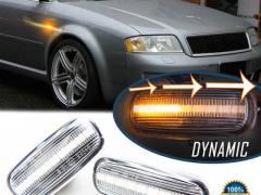 Frecce LED Laterali Dinamiche Sequenziali per AUDI A6 C5 (S6, Allroad), Bianche, Omologate, CANbus N