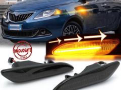 Frecce LED Dinamiche Laterali per Lancia Ypsilon 2 2011>, SEQUENZIALI Omologate, Nere, CANbus No