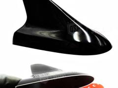 FINTA ANTENNA Auto PINNA DI SQUALO Adesiva Compatibile con SEAT Nera Estetica Sport in Resina di ABS