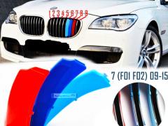 COVER Rigide Fasce calandra in Colori M SPORT PER Bmw Serie 7 (F01 F02) 08>15 CON 9 LISTELLI VERT