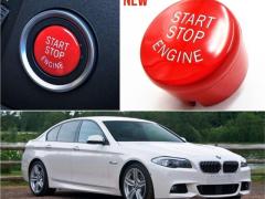 TASTO PULSANTE D'ACCENSIONE MOTORE "START STOP ENGINE" NERO ROSSO IN ABS PER TUTTE LE BMW SERIE 5 F1