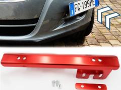 Rilocatore Targa Laterale Rosso per MINI, Portatarga Anteriore a Scomparsa in Metallo